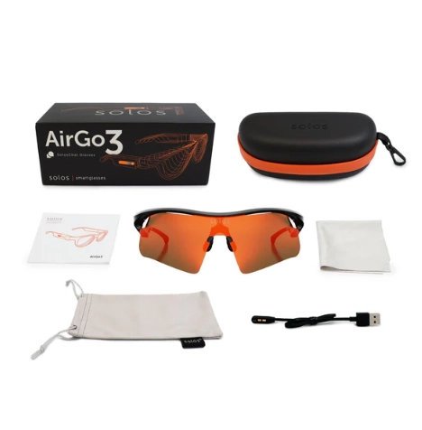 Умные спортивные очки | solos AirGo™ 3 Helium 2-2 RRD | Shiny Black | Sunlens